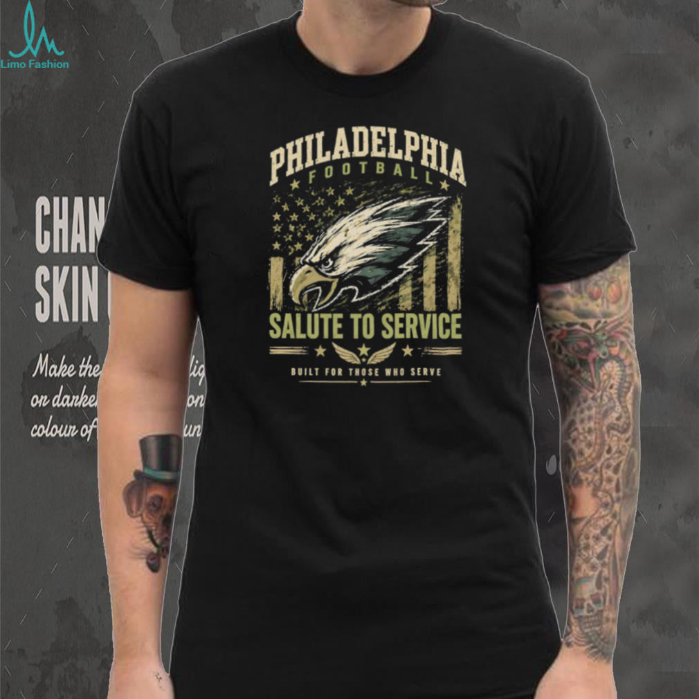 Philadelphia Football Salute To Service Eagle Flag Veteran T Shirt