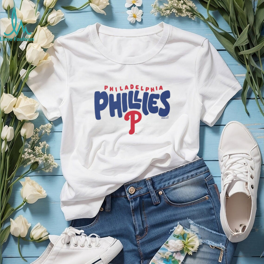 Philadelphia Phillies Red & Blue Script Oatmeal Heather T shirt