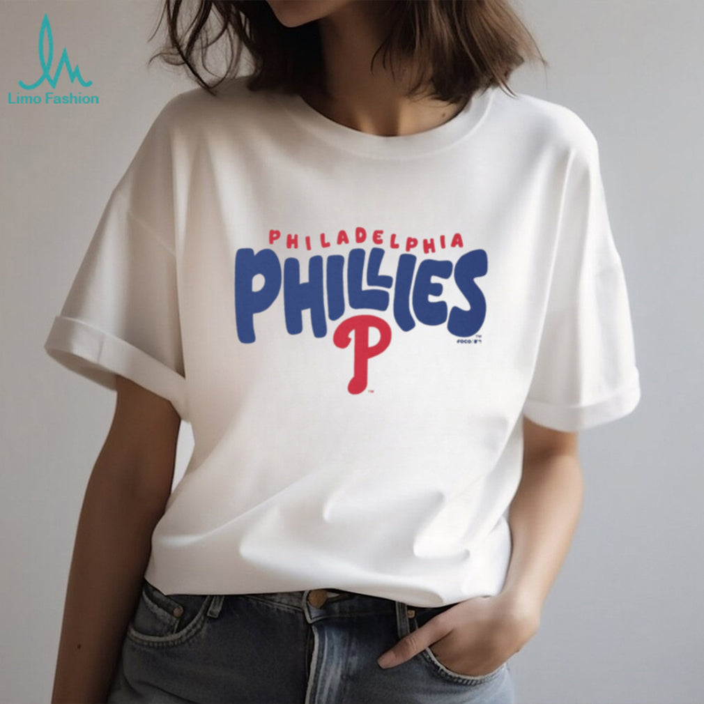 Philadelphia Phillies Red & Blue Script Oatmeal Heather T shirt