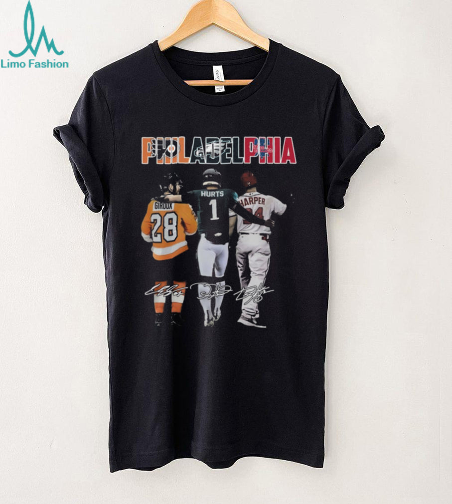 Philadelphia Sports Legends Giroux Hurts Harper Signature T Shirt