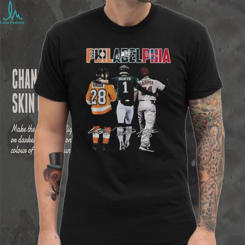 Philadelphia Sports Legends Giroux Hurts Harper Signature T Shirt