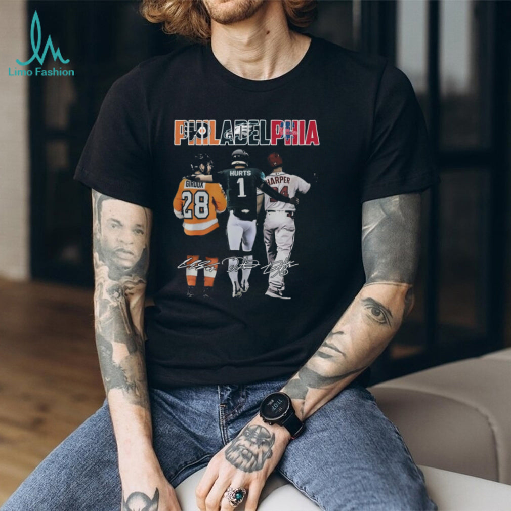 Philadelphia Sports Legends Giroux Hurts Harper Signature T Shirt