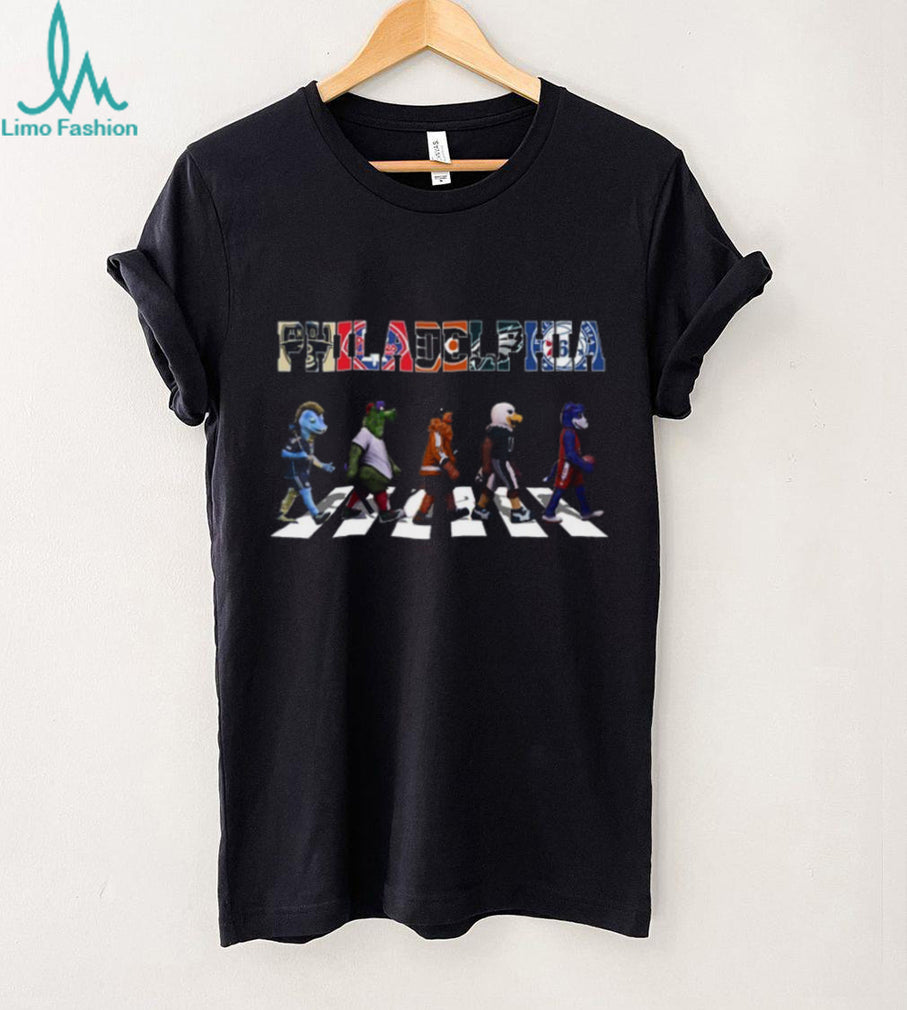 Philadelphia Sports Mascots Abbey Road Crossing T Shirt