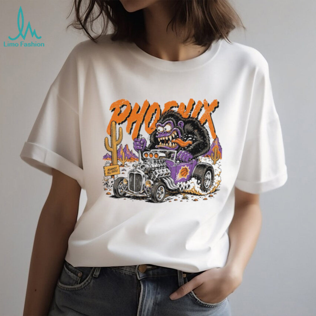 Phoenix Suns Gorilla Hot Rod Racing Graphic SweatT Shirt NBA Fan Gear