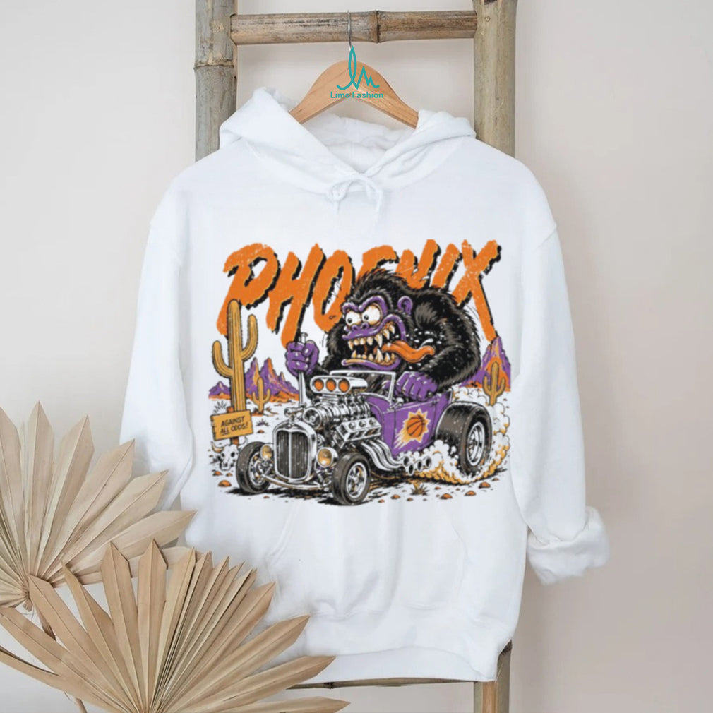 Phoenix Suns Gorilla Hot Rod Racing Graphic SweatT Shirt NBA Fan Gear