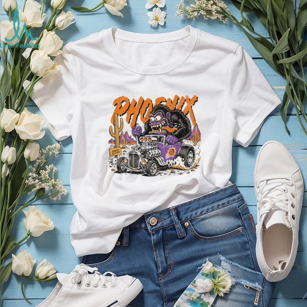 Phoenix Suns Gorilla Hot Rod Racing Graphic SweatT Shirt NBA Fan Gear