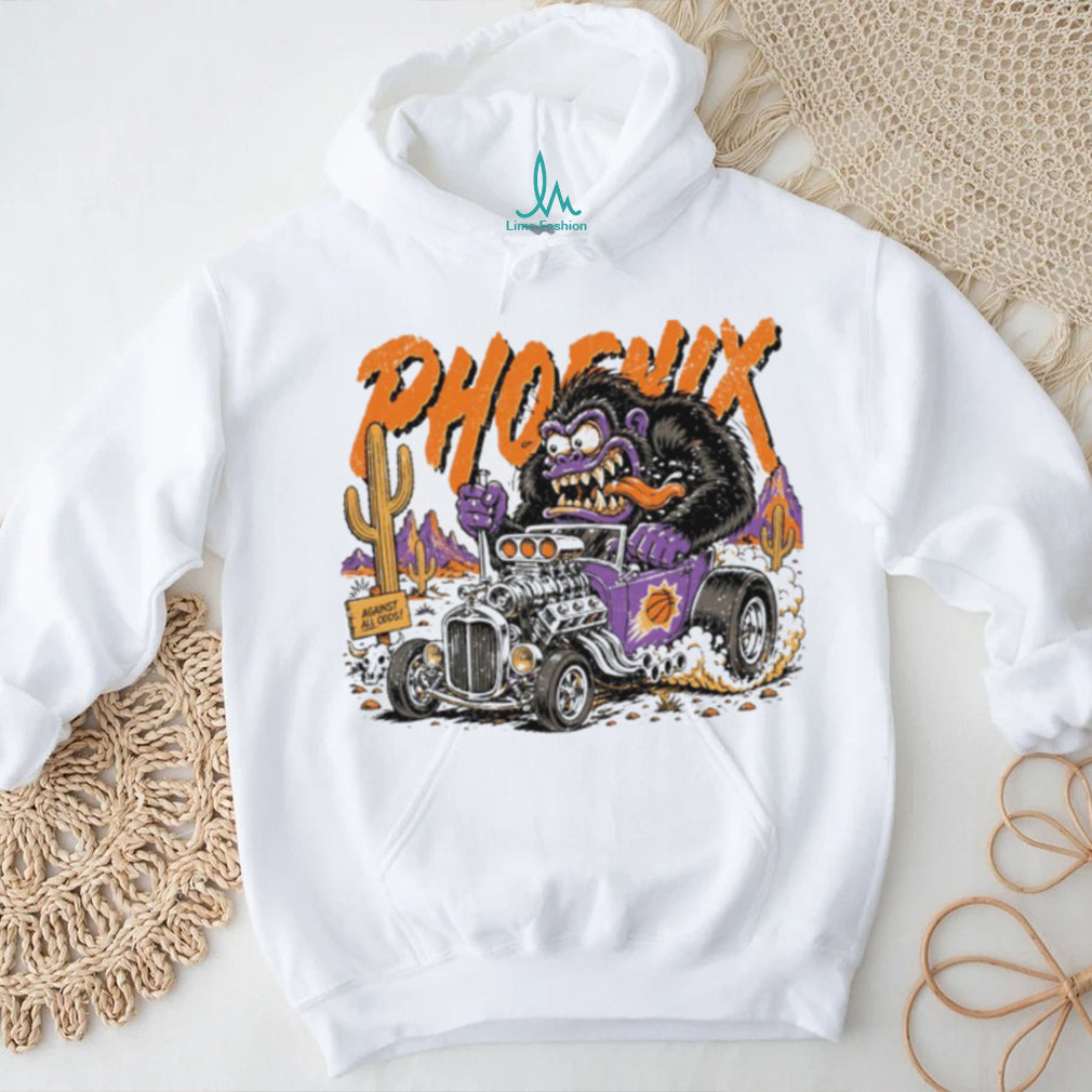 Phoenix Suns Gorilla Hot Rod Racing Graphic SweatT Shirt NBA Fan Gear
