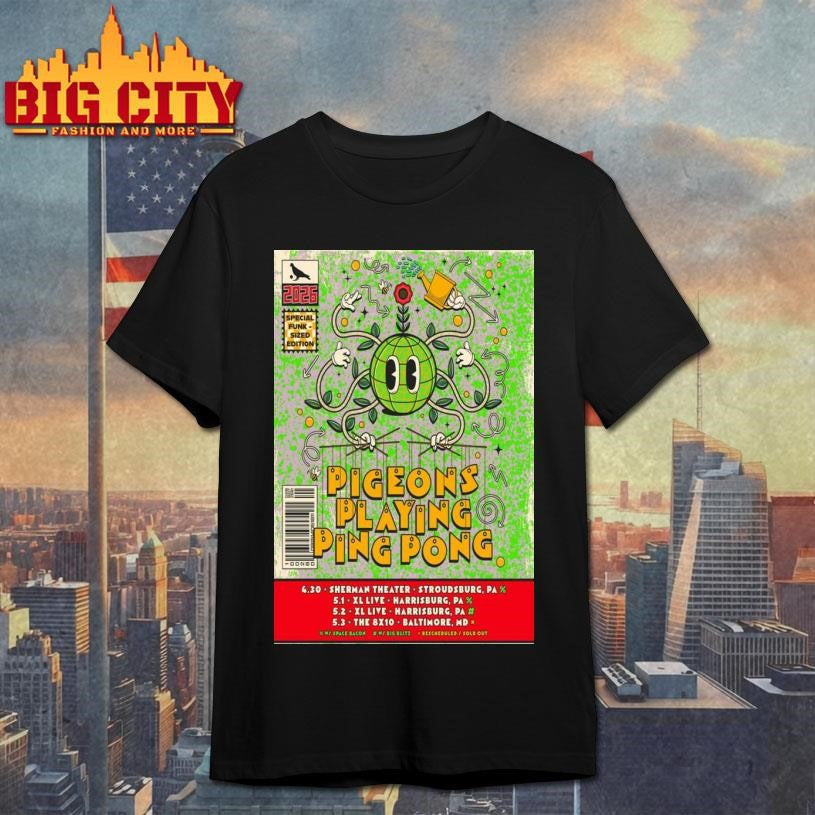 Pigeons Playing Ping Pong Pennsylvania Tour 2026 Poster Shirt