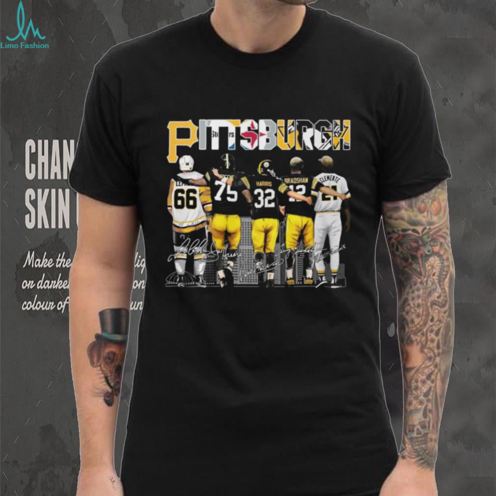Pittsburgh City Of Champions Legends Lemieux Greene Harris Bradshaw Clemente T Shirt