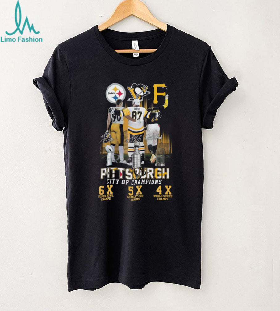 Pittsburgh City Of Champions Watt Crosby McCutchen Trophy T Shirt