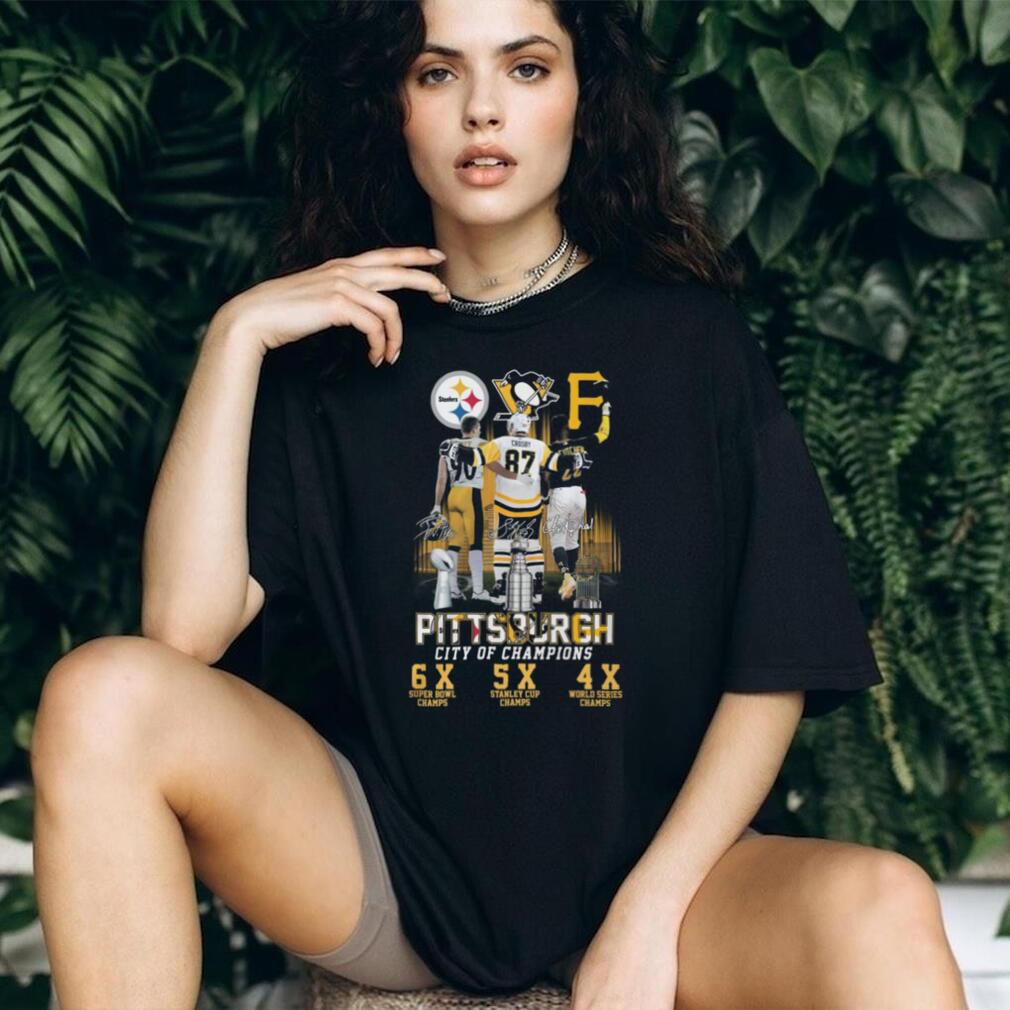 Pittsburgh City Of Champions Watt Crosby McCutchen Trophy T Shirt