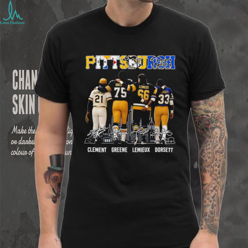 Pittsburgh Clement Greene Lemieux Dorsett signature shirt