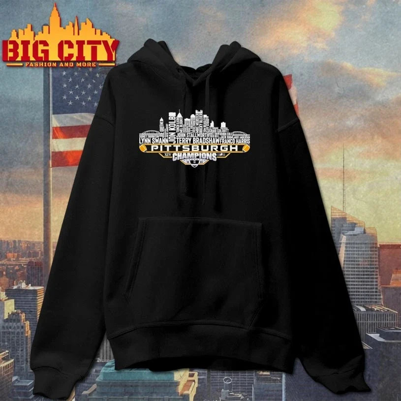 Pittsburgh Dream Team Football XIV Champions 1980 Pittsburgh City Skyline T-Shirt