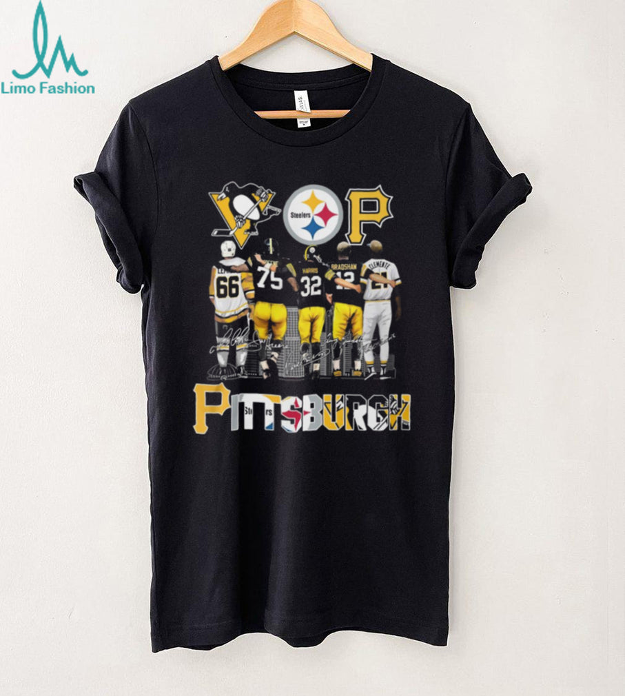 Pittsburgh Icons Team Trio T Shirt Lemieux 66, Greene 75, Clemente 21