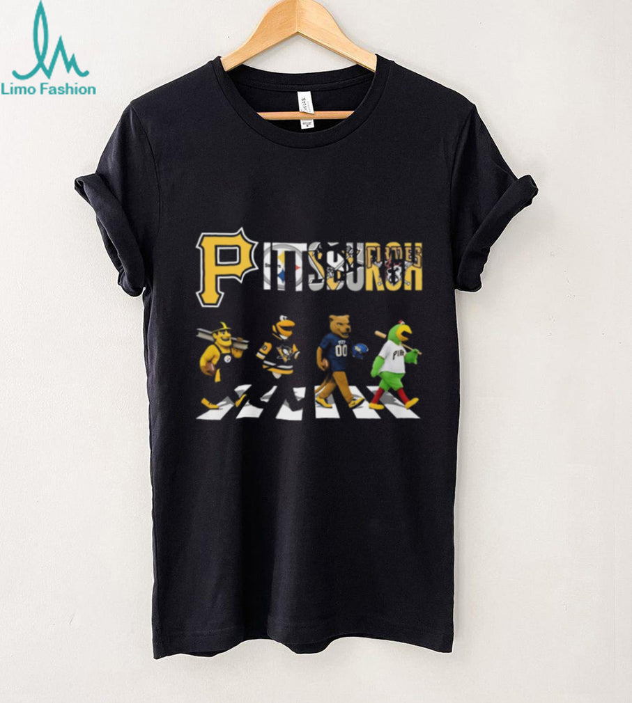 Pittsburgh Mascots Abbey Road Crossing Sports Fan T Shirt