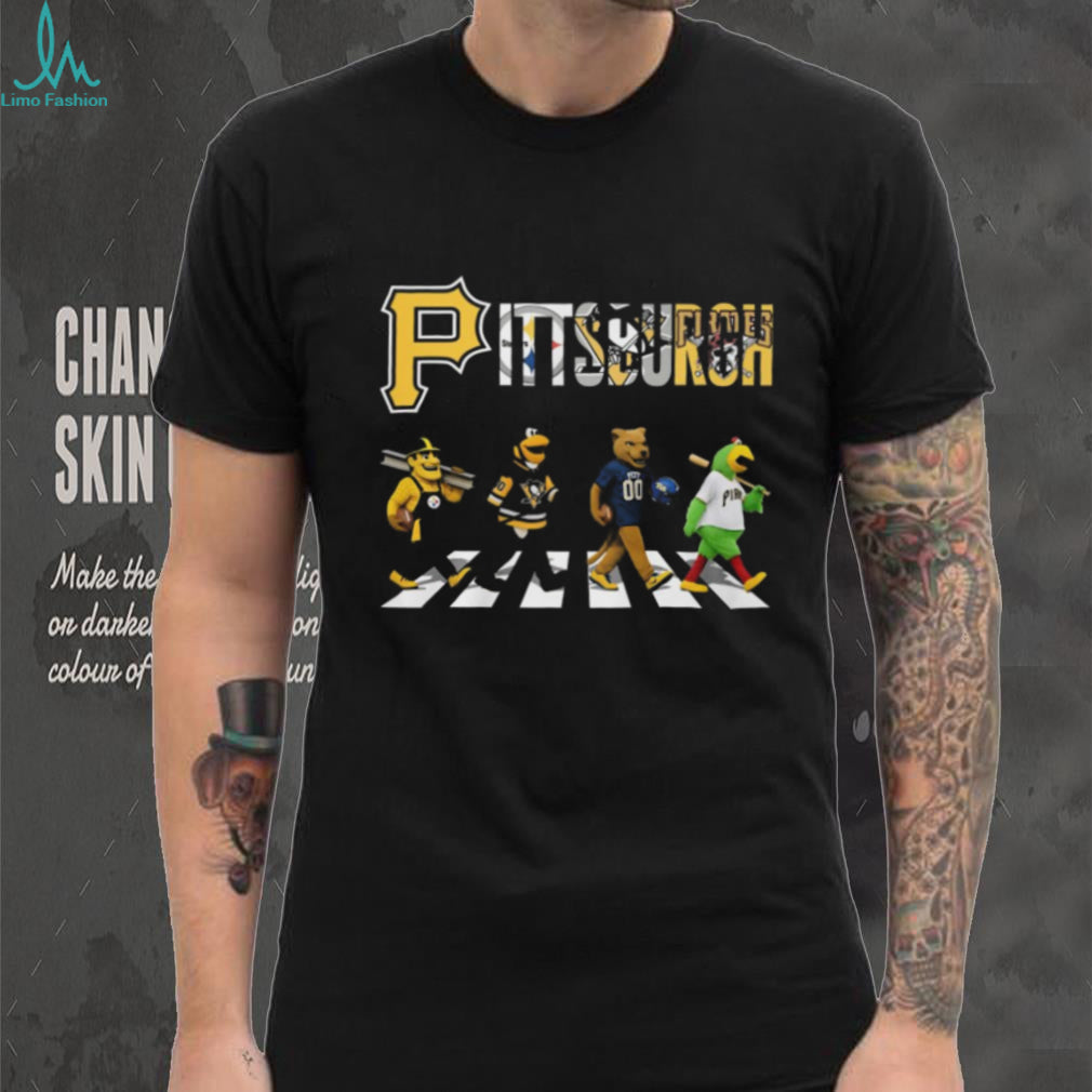 Pittsburgh Mascots Abbey Road Crossing Sports Fan T Shirt