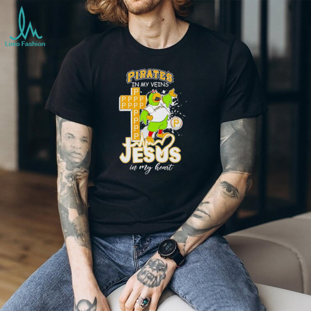 Pittsburgh Pirates In My Veins Jesus In My Heart Mascot Religious T Shirt