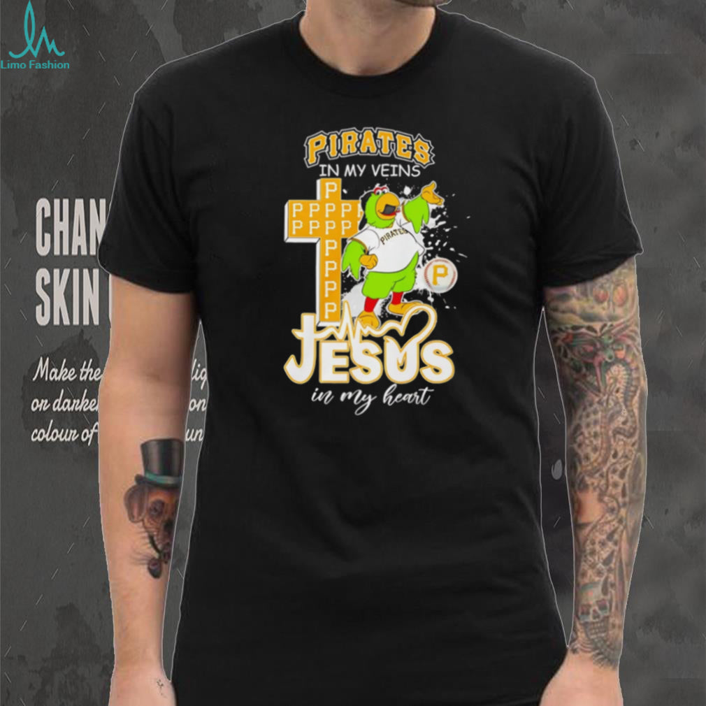 Pittsburgh Pirates In My Veins Jesus In My Heart Mascot Religious T Shirt