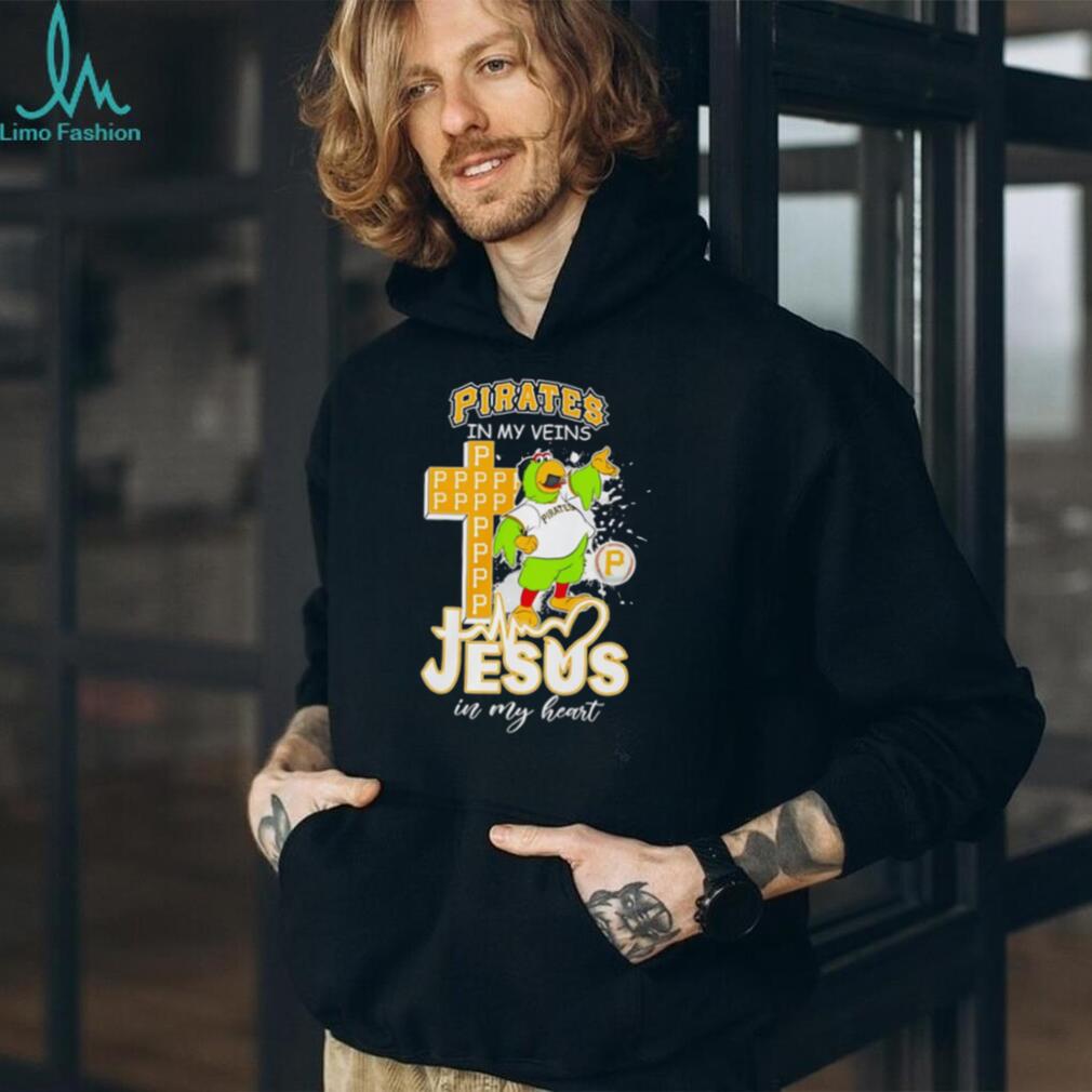 Pittsburgh Pirates In My Veins Jesus In My Heart Mascot Religious T Shirt