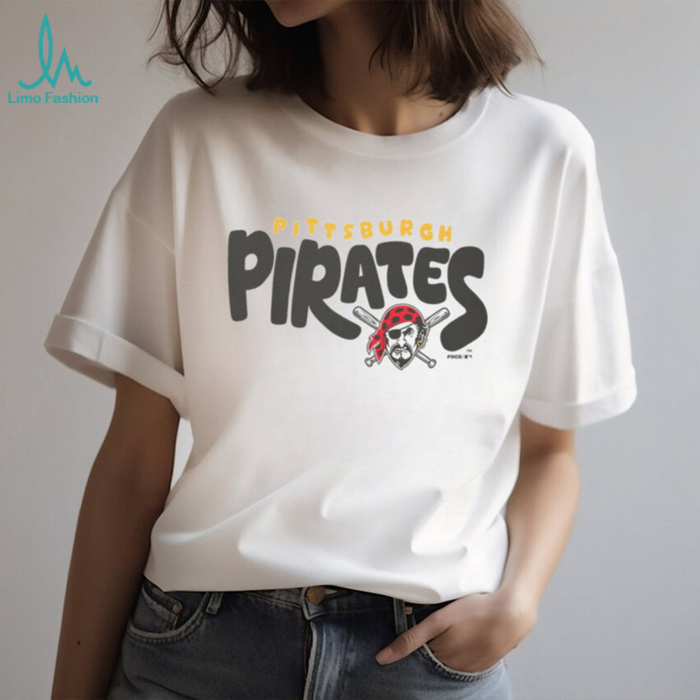 Pittsburgh Pirates Oatmeal Heather Vintage Logo Crewneck T shirt