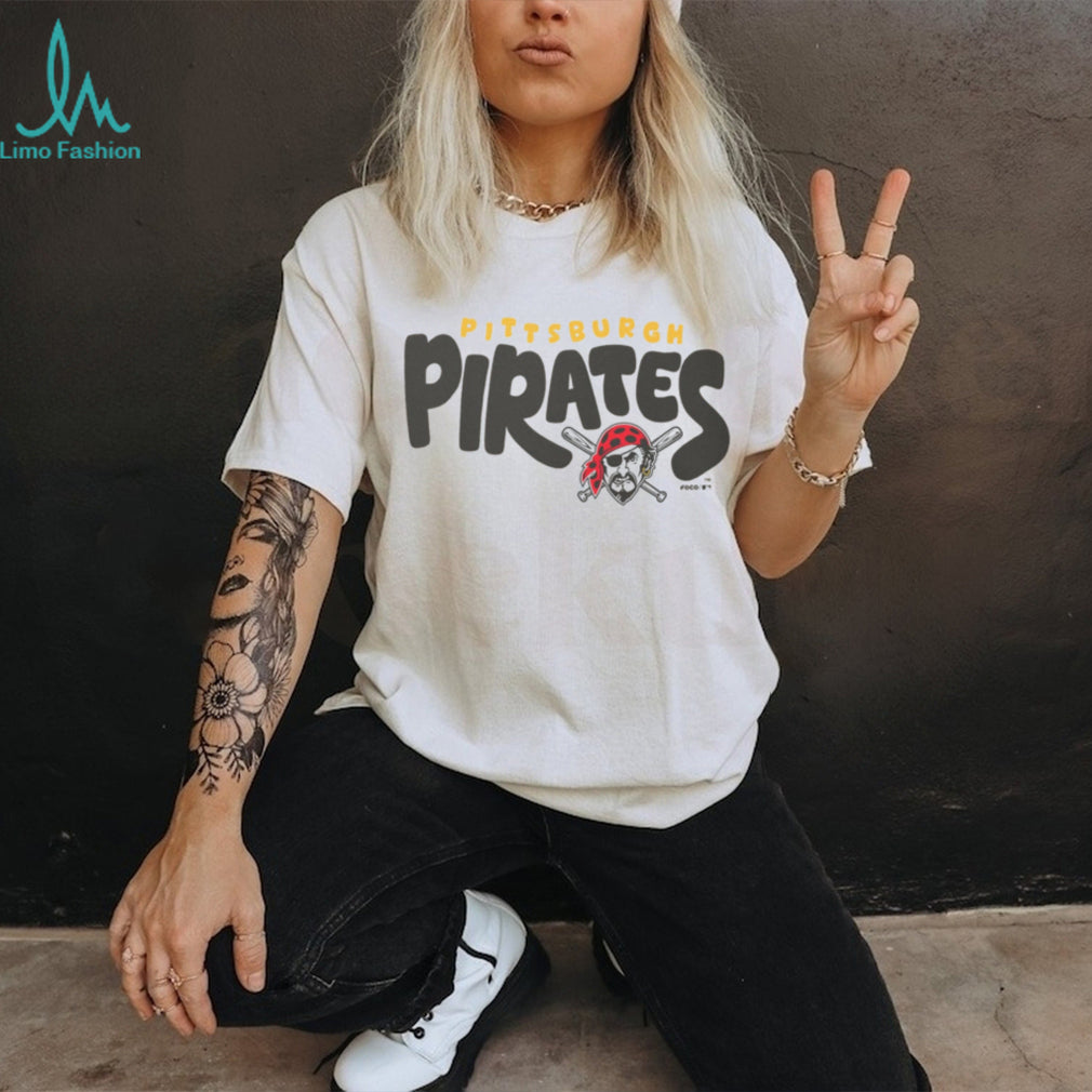 Pittsburgh Pirates Oatmeal Heather Vintage Logo Crewneck T shirt