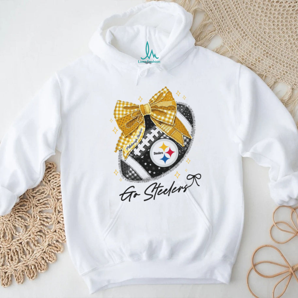 Pittsburgh Slers Gold Bow Coquette Football T Shirt