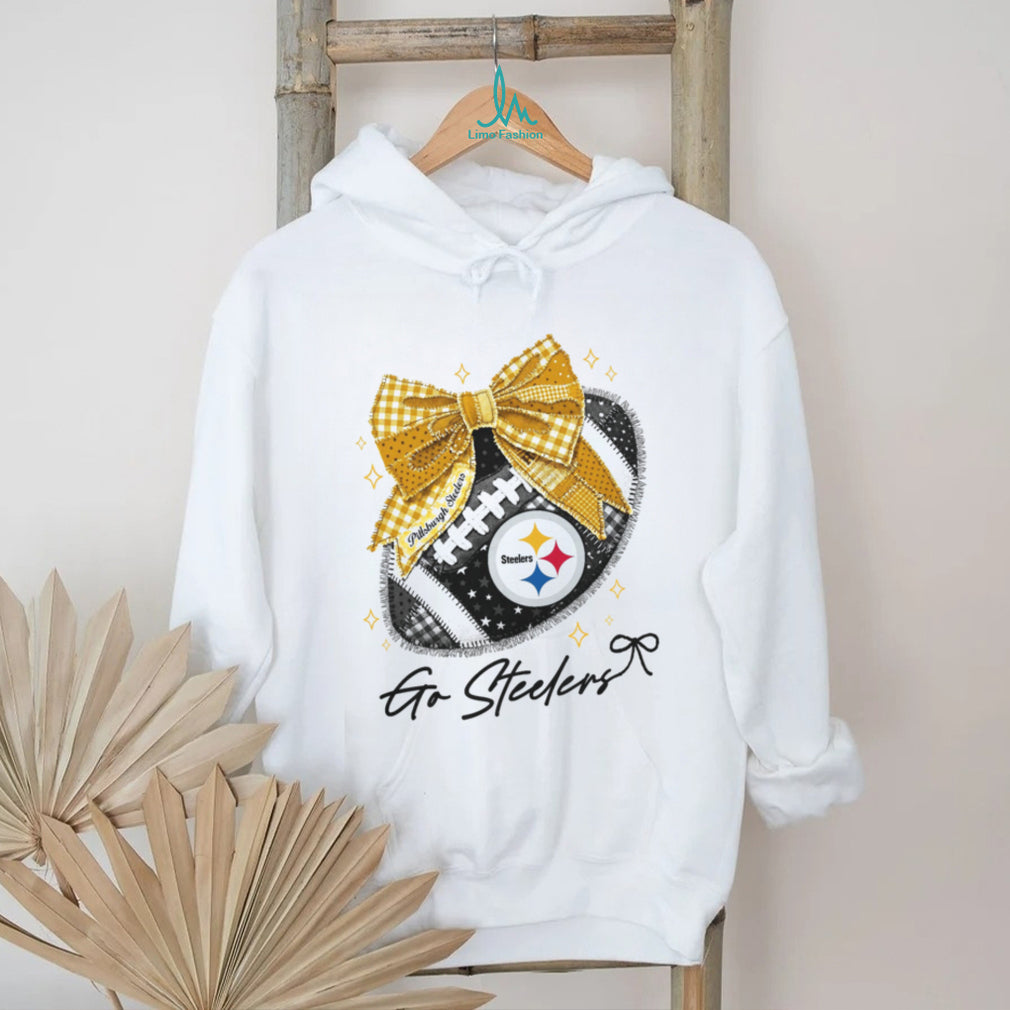 Pittsburgh Slers Gold Bow Coquette Football T Shirt