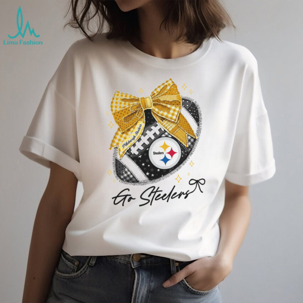 Pittsburgh Slers Gold Bow Coquette Football T Shirt