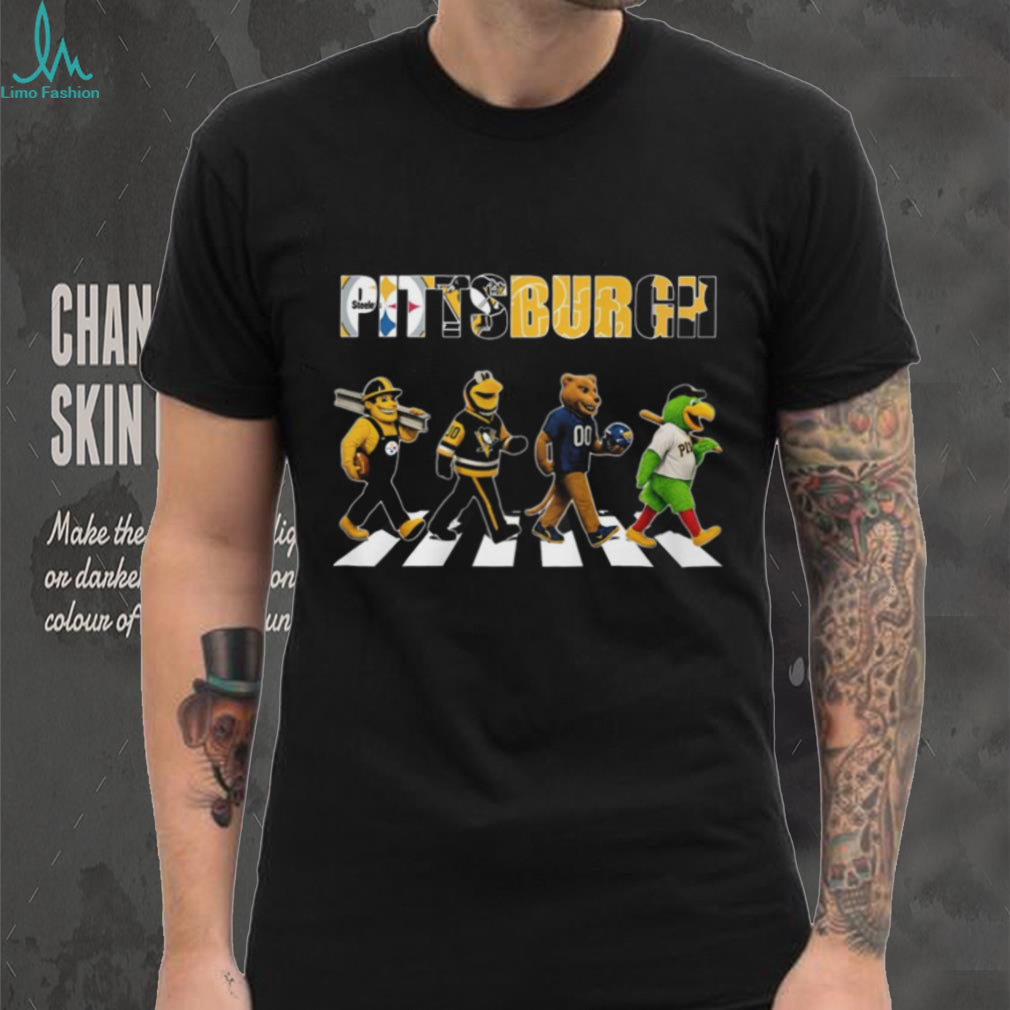 Pittsburgh Sports Mascots Abbey Road Crossing T Shirt