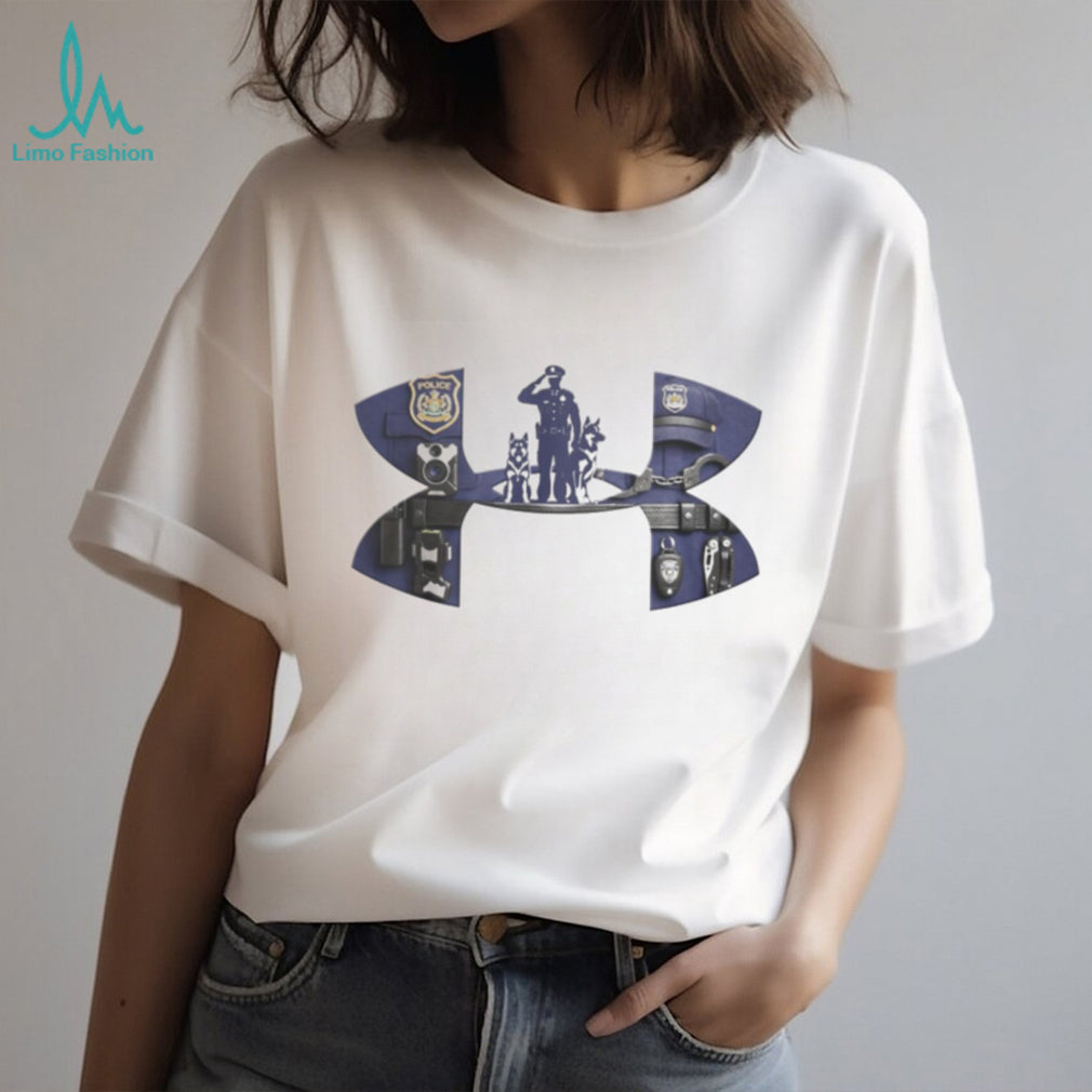 Police K9 Unit Officer Salute Support Logo Graphic T Shirt
