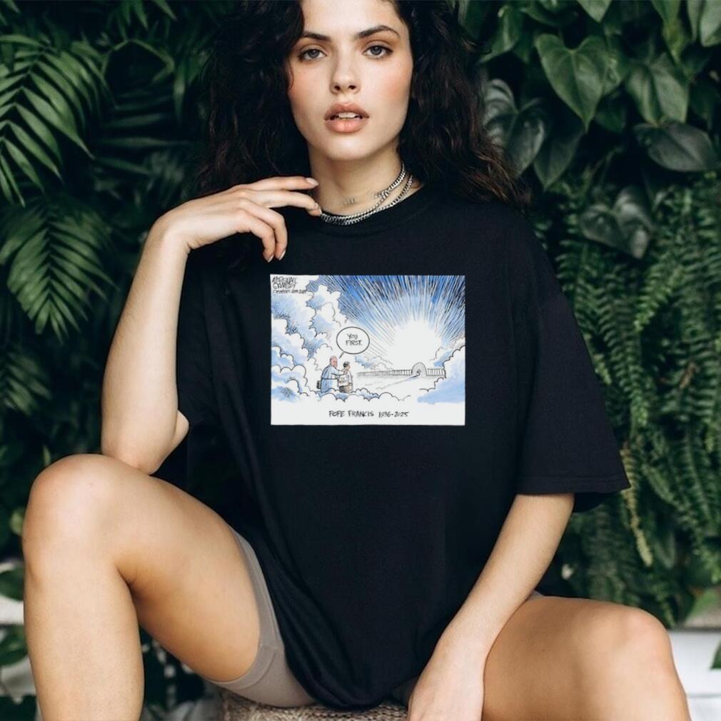 Pope Francis Memorial Tribute Cartoon Clouds Graphic T Shirt