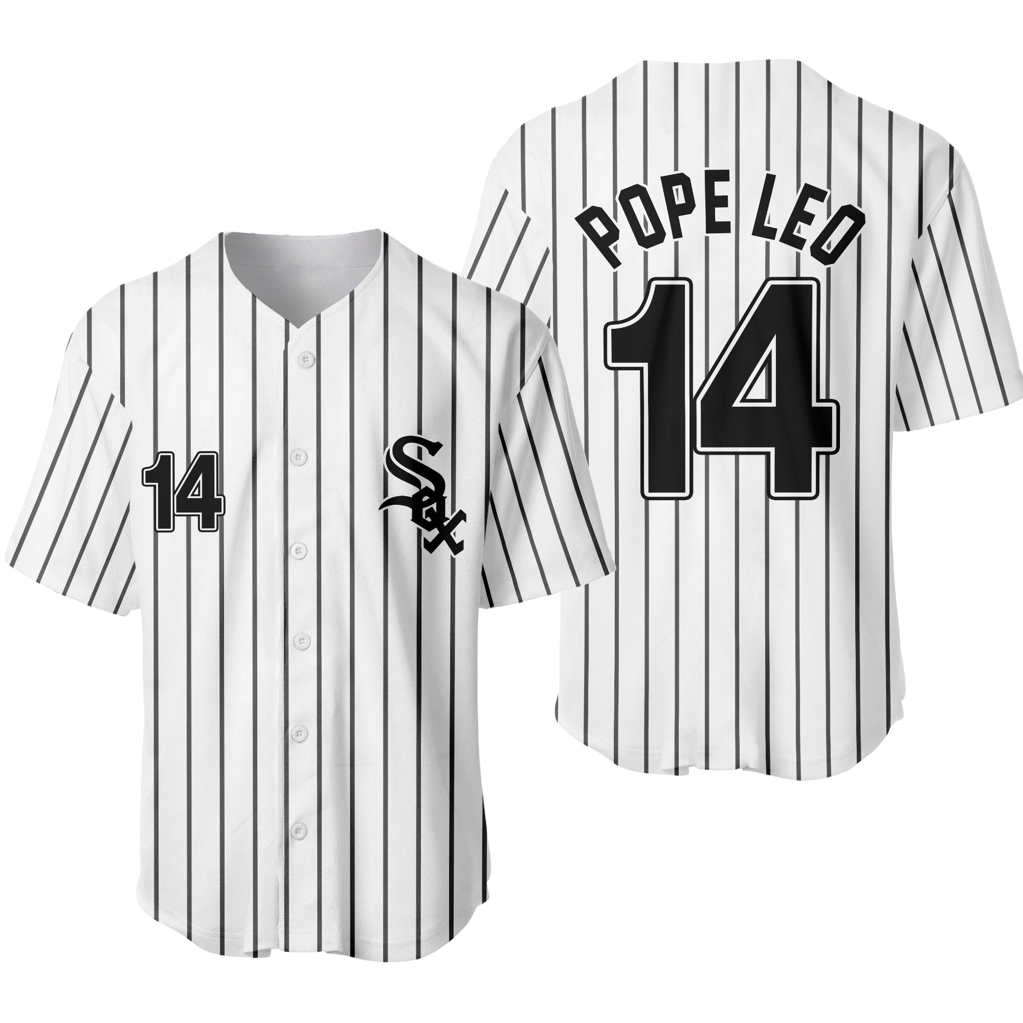 Pope Leo 14 White Sox Baseball Jersey