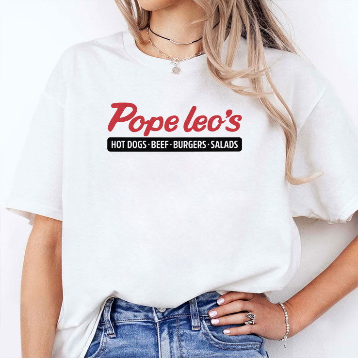 Pope Leo’s Hot Dogs Beef Burgers Salads Shirt