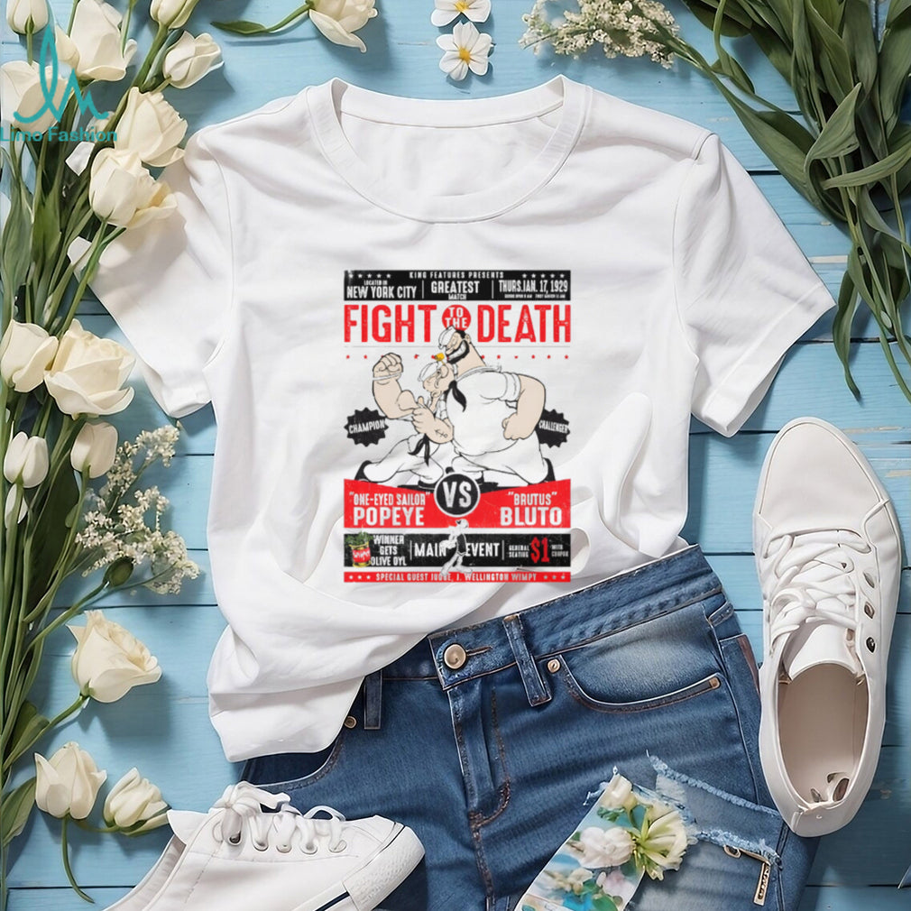 Popeye vs Bluto “Fight To The Death” 1929 Retro Boxing Poster T Shirt