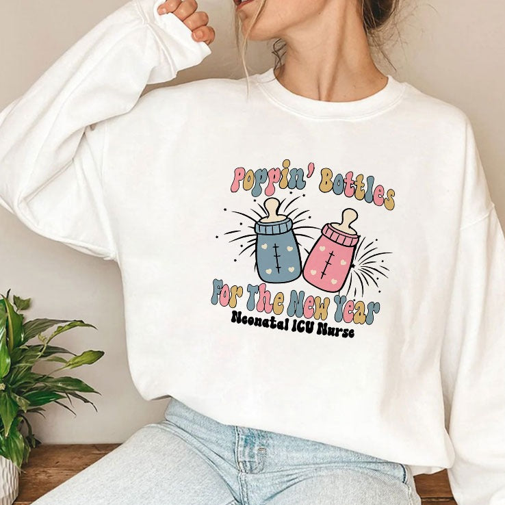 Poppin’ Bottles For The New Year Neonatal ICU Nurse T Shirt