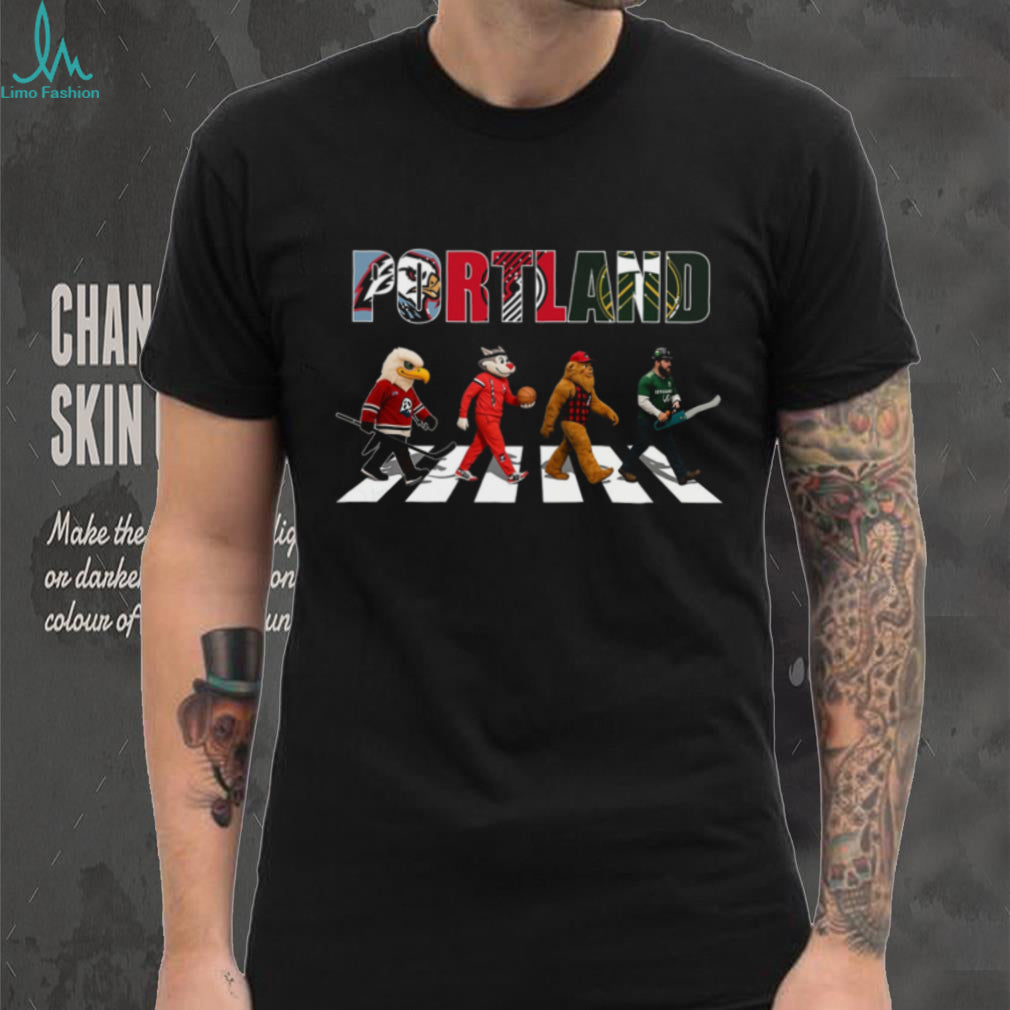 Portland Sports Teams Mascots Abbey Road Walking Shirt