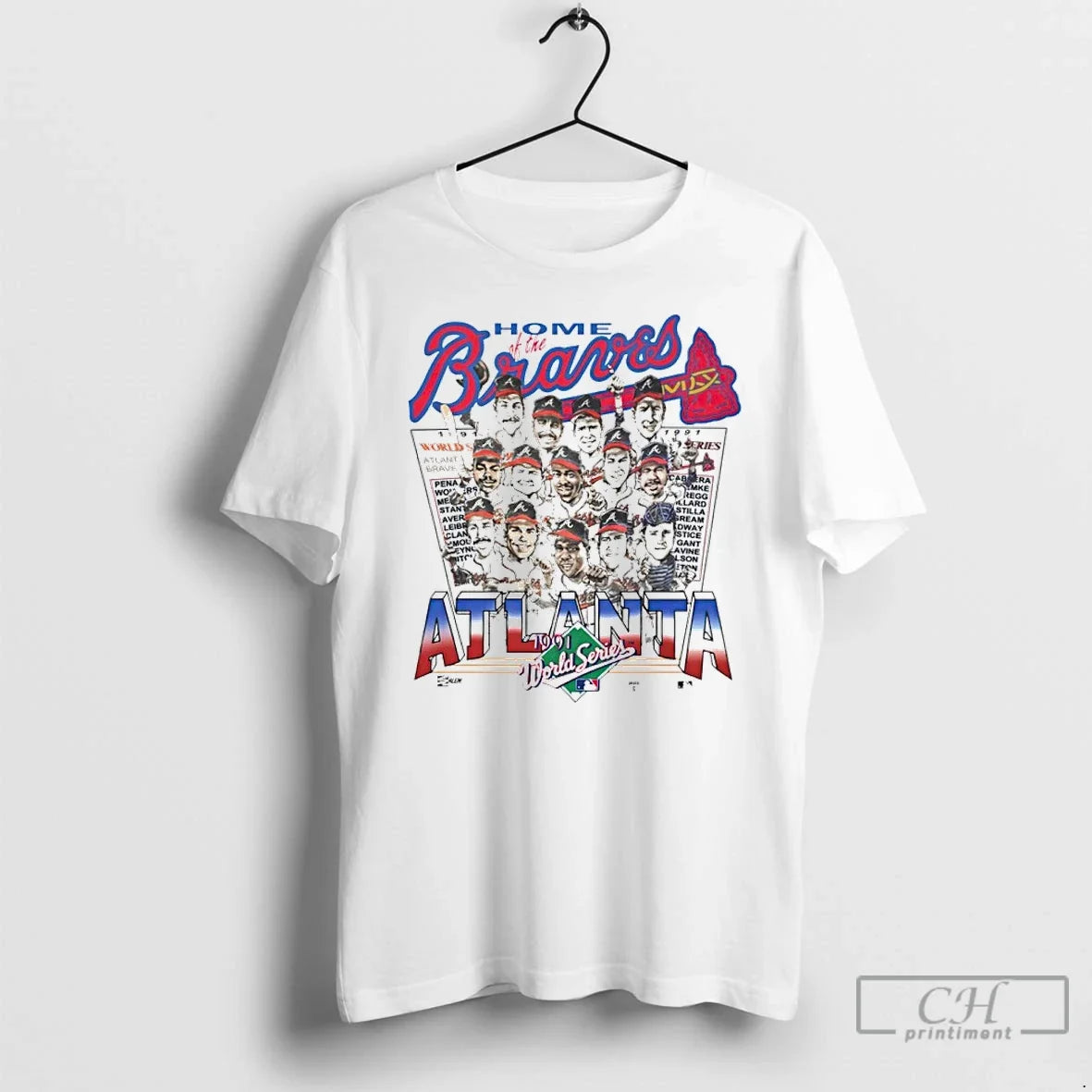 Home Atlanta Braves 1991 World Caricature T-Shirts