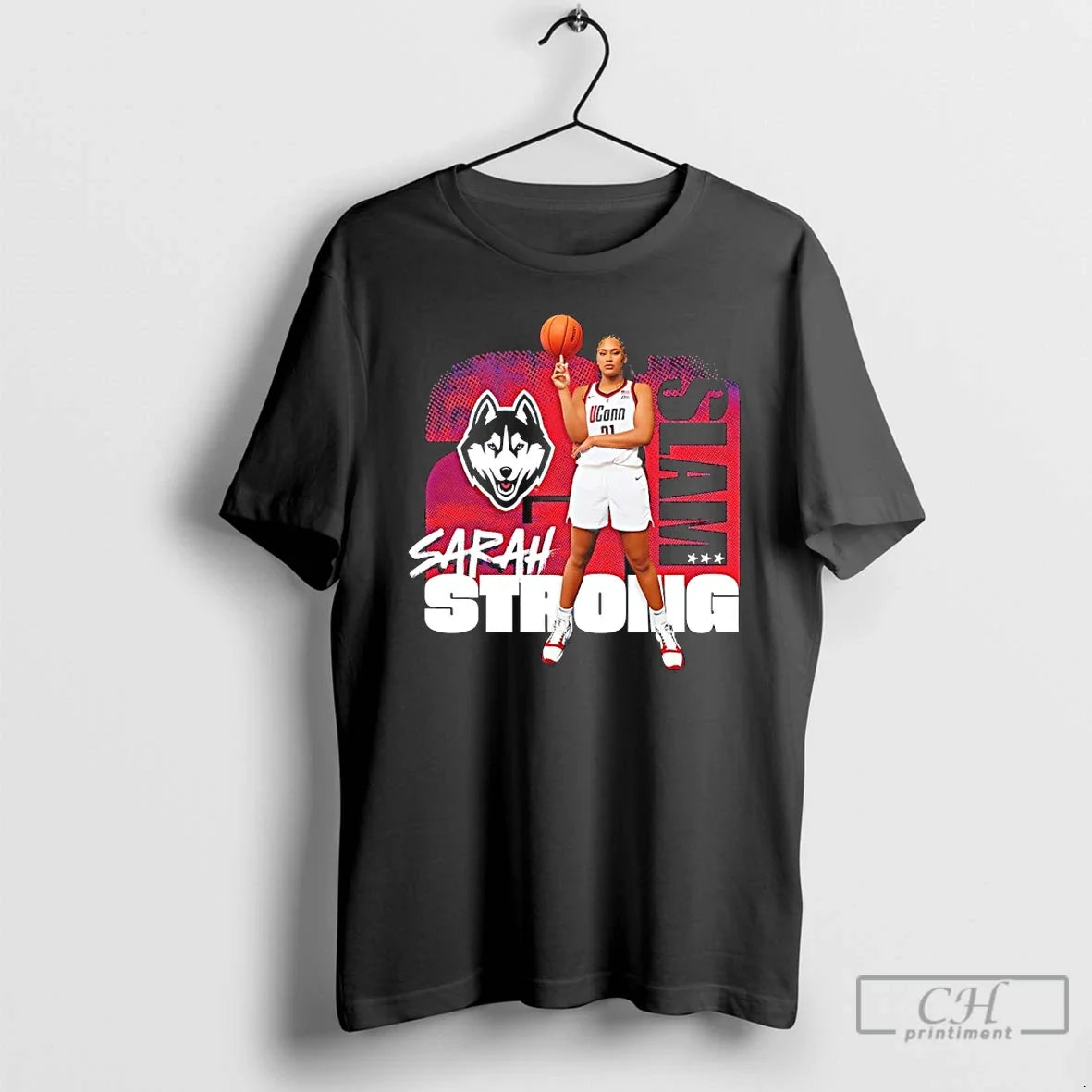 Sarah Strong 21 Uconn Huskies Basketbvall Slam T-Shirts