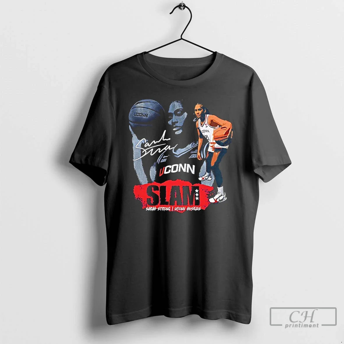 Sarah Strong Uconn Huskies Slam Autographed T-Shirts