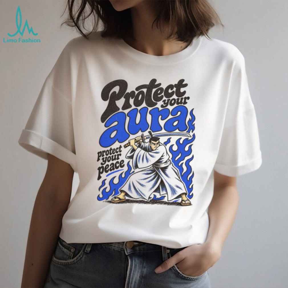 Protect Your Aura Samurai Warrior Minimalist Graphic T Shirt
