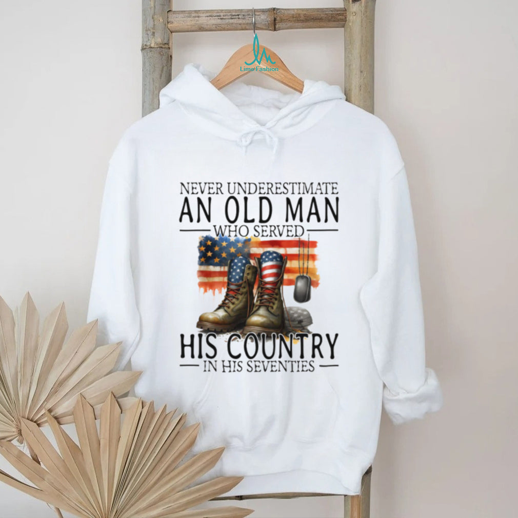 Proud Military Veteran Old Man Who Served His Country 70th Birthday Shirt