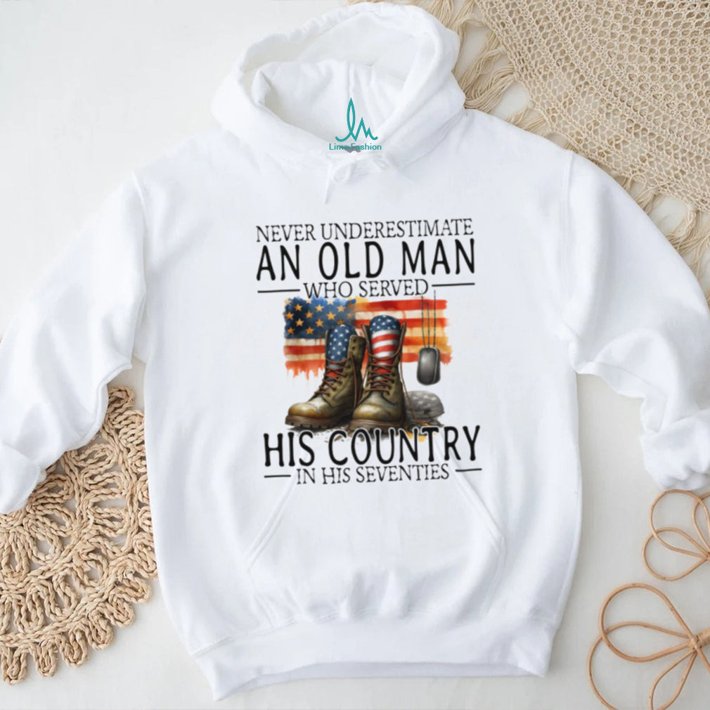 Proud Military Veteran Old Man Who Served His Country 70th Birthday Shirt