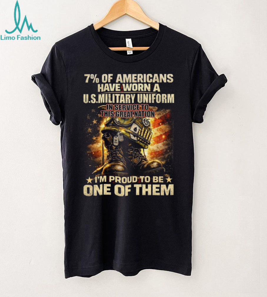 Proud US Military Veteran Helmet Boots Tribute Graphic Unisex T Shirt