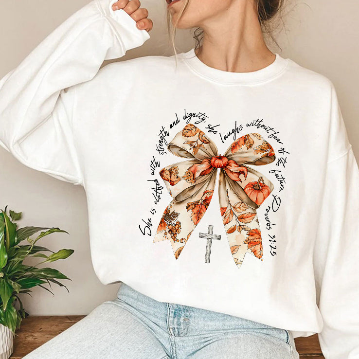 Proverbs 31:25 She Is Clothed In Strength And Dignity And She Laughs Without Fear Of The Future Shirt