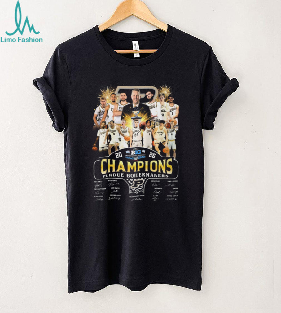 Purdue Boilermakers 2026 Big Ten Champions Team Signature T Shirt