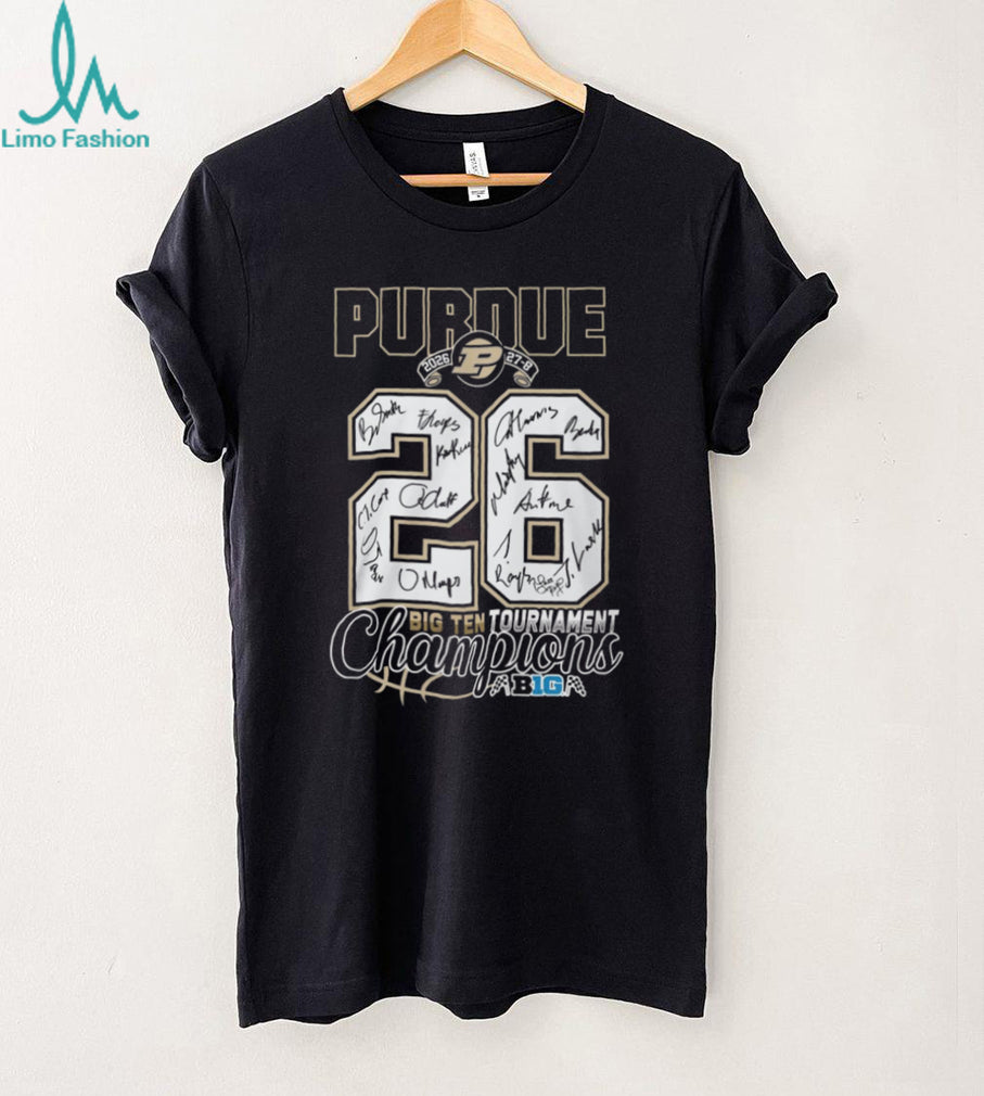 Purdue Boilermakers 2026 Big Ten Tournament Champions Signature Jersey Number T Shirt