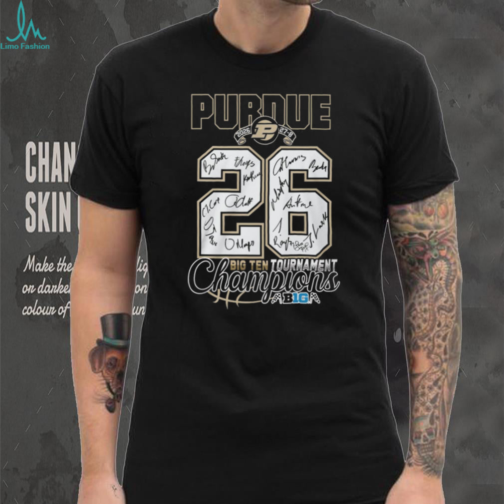 Purdue Boilermakers 2026 Big Ten Tournament Champions Signature Jersey Number T Shirt
