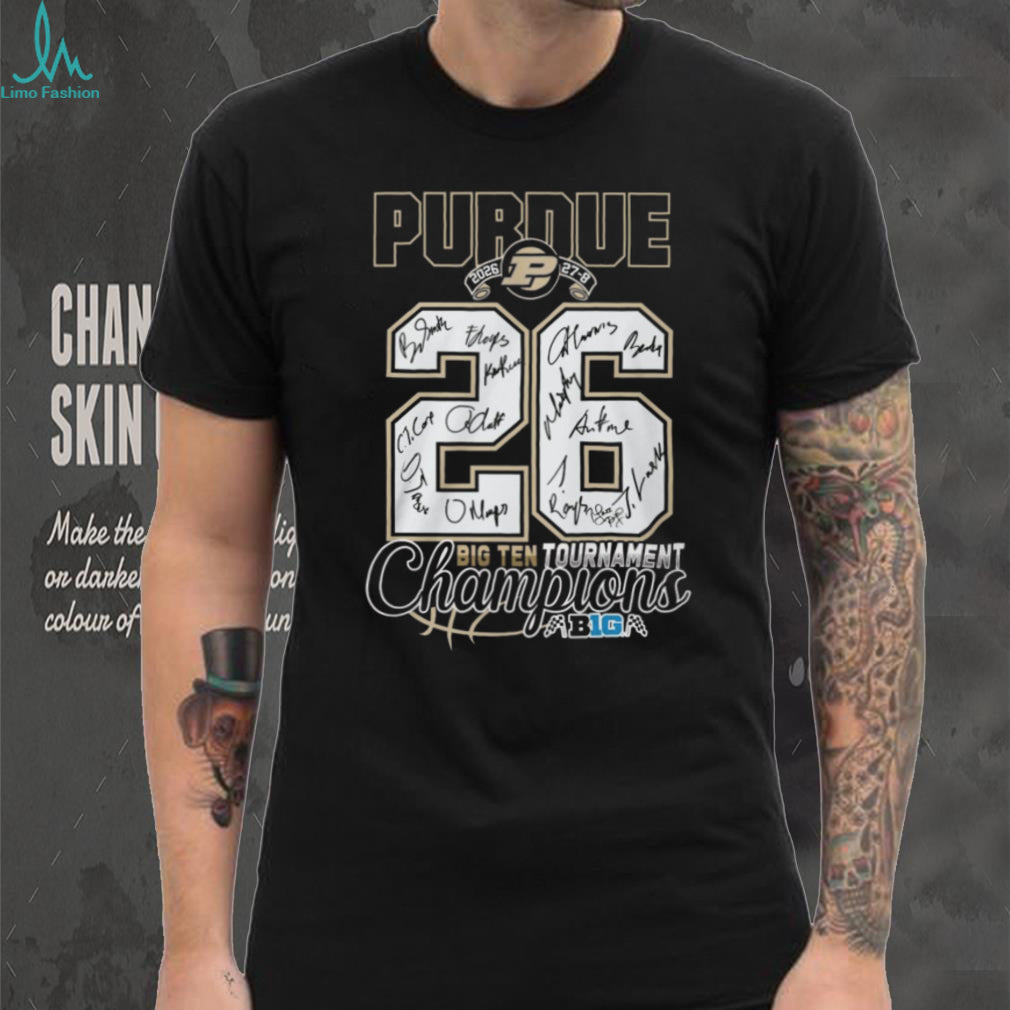 Purdue Boilermakers 2026 Big Ten Tournament Champions Signatures T Shirt