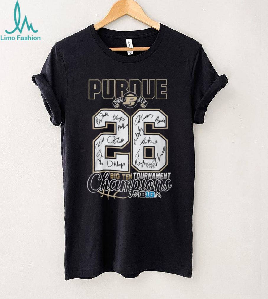 Purdue Boilermakers 2026 Big Ten Tournament Champions Signatures T Shirt