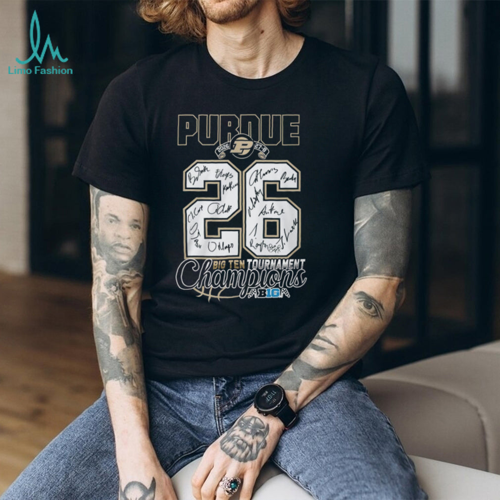 Purdue Boilermakers 2026 Big Ten Tournament Champions Signatures T Shirt